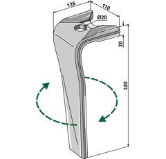 Kreiseleggenzinken - rechts RH119R Kuhn Nachbau