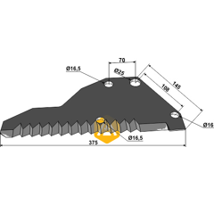 Couteau d'ensilage pour mélangeuse PÖTTINGER 434.015 adaptable - Blacksteel©