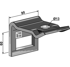 Halter für Zinken 60x12 - 50x50
