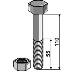 Boulon M20 x 2,5 mm adaptable - BlackSteel©