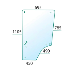 Seitenscheibe rechts/links - Landmaschine JOHN DEERE L57908 - Nachbau