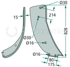 Lame gauche type MICHEL pour décompacteur QUIVOGNE DTS10906 adaptable