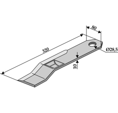 Couteau droit pour broyeur SCHMIDT 139197-8 adaptable - Blacksteel©