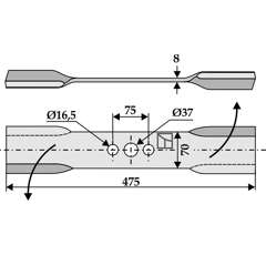 Couteau gauche pour faucheur 475mm ILMER adaptable - Blacksteel©