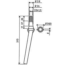 Kreiseleggenzinken D20 Länge 370 RH2A LELY - Nachbau