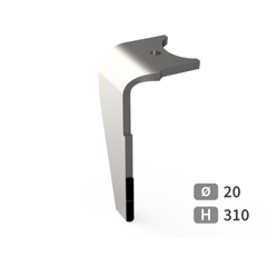 Dent de herse rotative Gauche plaquettes carbure, fixation rapide KUHN K2501120 adaptable
