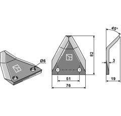 Couteau pour mélangeuse SGARIBOLDI CL07.026 adaptable - Blacksteel©