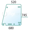 Vitre de porte D/G pour machine agricole FENDT 247811030102 adaptable