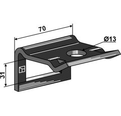 Halter für 50 x 15 mm Nachbau  