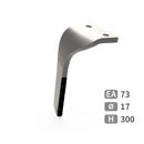Dent de herse rotative Gauche avec plaquettes carbure LEMKEN 3377023 adaptable