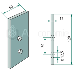 Lame 120 x 60 x 12 mm pour fraise DONDI adaptable