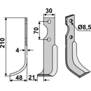 Fräsmesser Links 210 x 30 Agria Nachbau