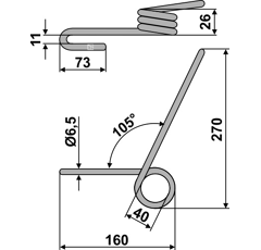 Griffe Ø65mm pour semoir LEMKEN 3537048 adaptable 