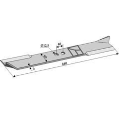 Couteau droit pour faucheur 640mm HYMACH adaptable - Blacksteel©