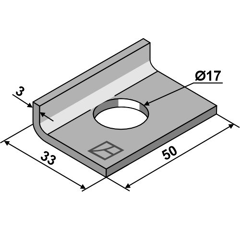 Plaque de sécurité 50x33 pour broyeur KVERNELAND adaptable - Blacksteel©