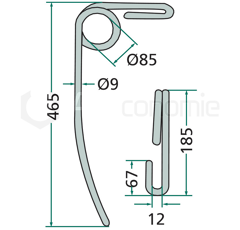 Dent pour semoir KONGSKILDE 7000045885 adaptable