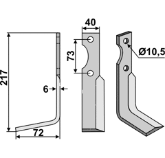 Fräsmesser Links 217 x 40 Pasbo Nachbau
