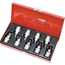 Coffret de 9 douilles tournevis 1/2" torx 20 à 60 mm | KS TOOLS
