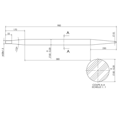 Diente de horquilla 50 x 980 mm para cargador MANITOU adaptable