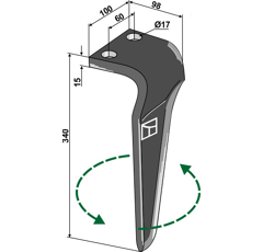 Dent herse G Maschio 340x100  adaptable - BlackSteel©