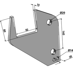 Bride de fixation pour 15 - 80 x 80 mm adapt - BlackSteel©