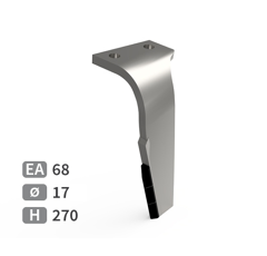 Dent de herse rotative Droite 3 plaquettes carbure triangulaires KUHN 52549410 adaptable