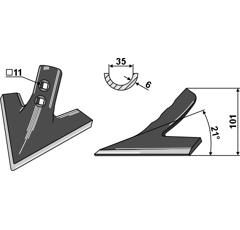 Soc triangulaire 150 x 101 mm adaptable - Blacksteel©