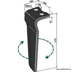 Kreiseleggenzinken - rechts RH68CR RH  Howard
