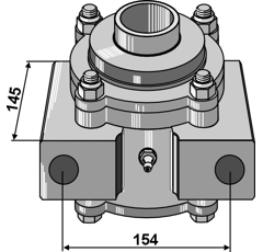 Corps de palier 150 mm complet sans bride adaptable - BlackSteel©