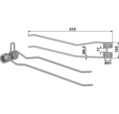 Dent pour faneuse KUHN 57644010 adaptable