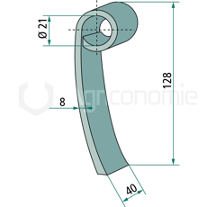 Fléau 128 x 40 mm pour broyeur BOMFORD 0618901 adaptable 