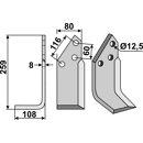 Fräsmesser Links 259 x 80 Pegoraro Nachbau