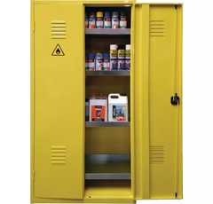 Armoire phytosanitaire - 920 x 1800 mm - en métal époxy jaune