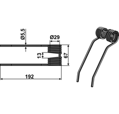 Dent de fenaison pour presse à balle CLAAS 0009182380 adaptable - BlackSteel©