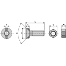 Pflugschraube M20 x 2,5 x 85 mit Sechskantmutter Europäische EA-Qualität