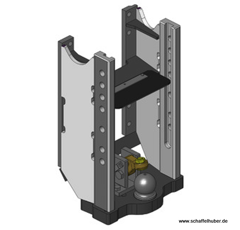 Lagerbock HVLB, Kugel 80W= 330 S32, New Holland T7500, TVT, Schwarz   