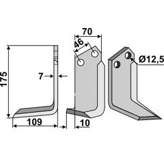 Fräsmesser Links 175 x 70 Forigo-Roteritalia, Sovema Nachbau