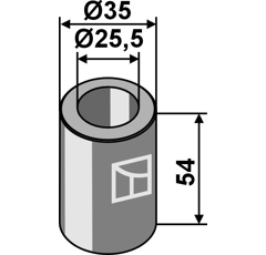 Buchse 54x25,5 für Häcksler KUHN – Nachbau  