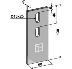 Racloir pour herses rotatives LEMKEN 3492029 adaptable - Blacksteel©