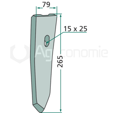 Soc étroit pour cultivateur AMAZONE 78700473 adaptable