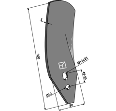 Leitblech rechts 300 mm für Grubber KVERNELAND – Nachbau  