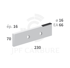 Couteau 2 trous avec plaquettes carbure pour épandeur LE BOULCH adaptable