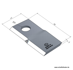 KM-Klinge rechts 115x4 mm, 19 Loch Claas Nachbau 