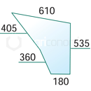 Vitre de porte pour machine agricole FENDT 258514210270 adaptable
