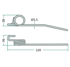 Dent de rabatteur droite pour barre de coupe JOHN DEERE Z56957 adaptable