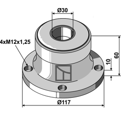 Rodamiento para cultivador VÄDERSTAD 152271 adaptable - BlackSteel©