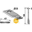 Couteau rotatif gauche pour faucheuse VICON 1043390 adaptable - BlackSteel©