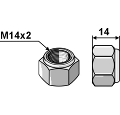 Sicherungsmutter, Sechskant, M14 – mit Nachbau  