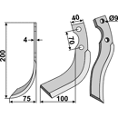 Fräsmesser Links 200 x 40 Iseki Nachbau