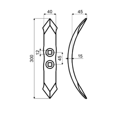 Soc réversible 40x16x300mm EA45 TOUTES MARQUES adaptable